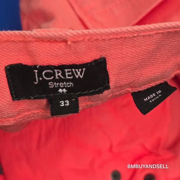 J.Crew Matchstick Jeans 33 Coral Pink Straight Leg Stretch Denim Pants 24642 - Picture 3 of 14
